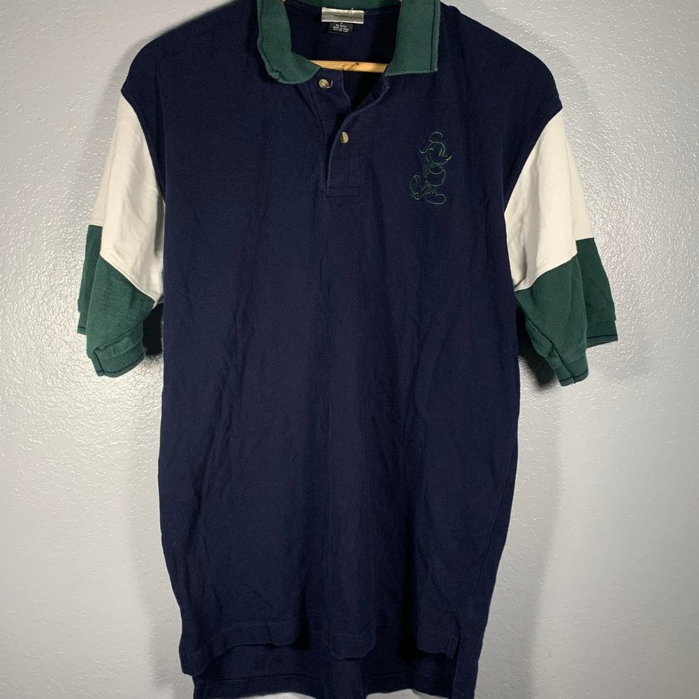 Disney Mickey Mouse Blue Green Polo